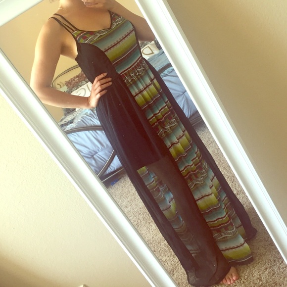 SANS SOUCI sheer see through skirt maxi dress size M - Picture 13 of 16